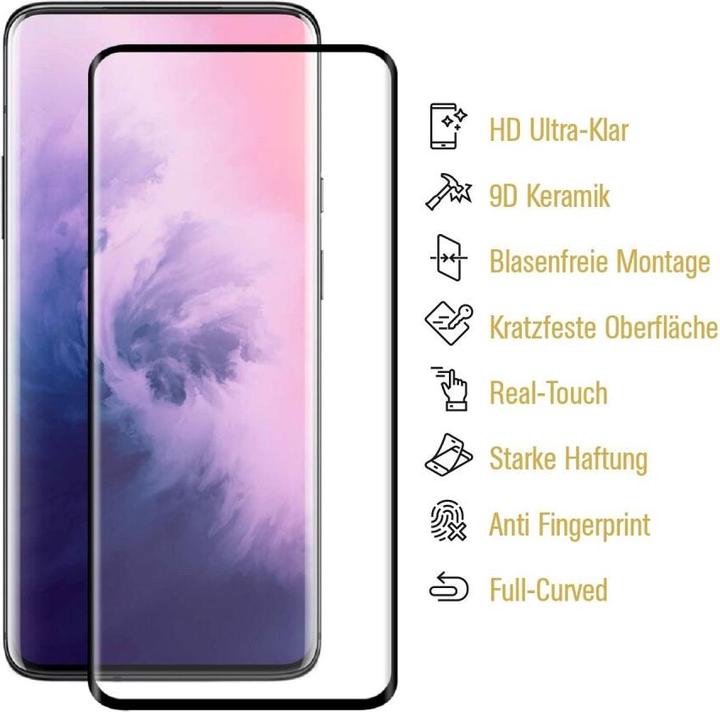 Actual product image Protectorking 3x Ceramic-Glass Full Cover HD Klar (3 Piece, OnePlus 7 Pro)