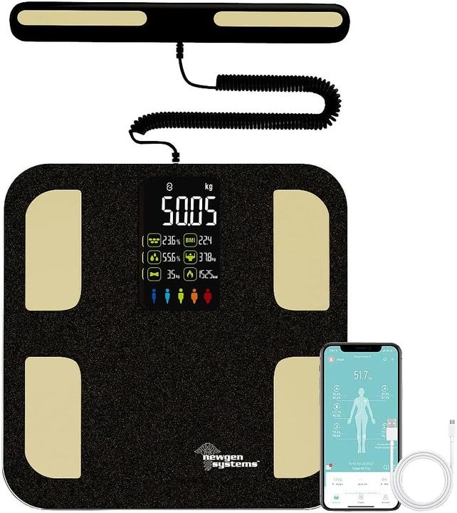 Newgen medicals Ganzkörperanalyse-Waage mit Handsensoren und App (180 kg)