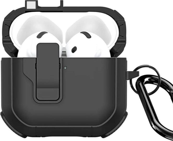 Productafbeelding Dux Ducis Headphone case - AirPods 4 PECP Series PC+TPU Cover with Hook Black (Hoes voor oplaadkoffer)