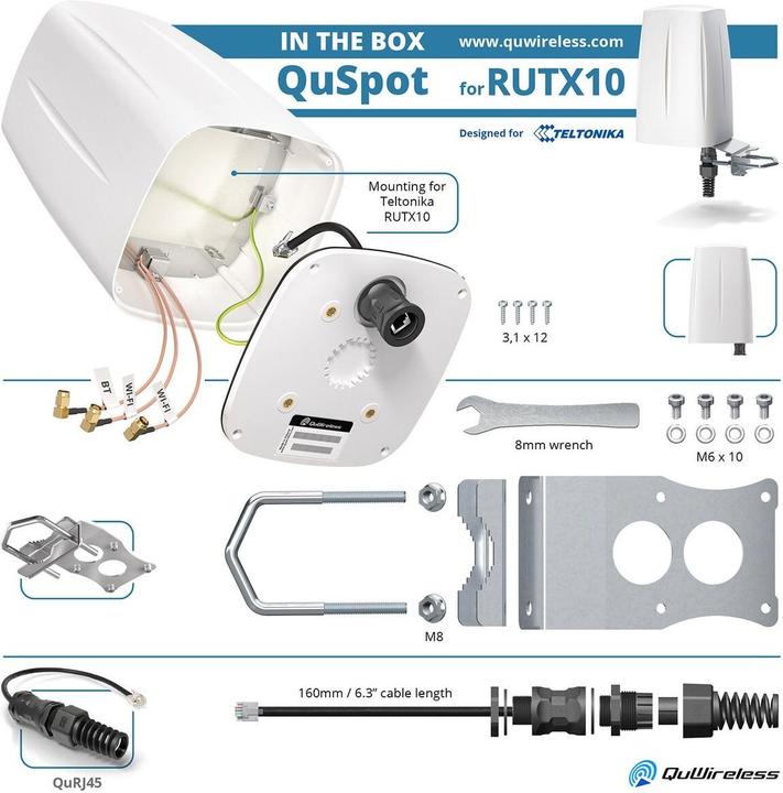 Produktbild Teltonika WLAN-Antenne QuSpot AX10S Outdoor Gehäuse für RUTX10 (WLAN)