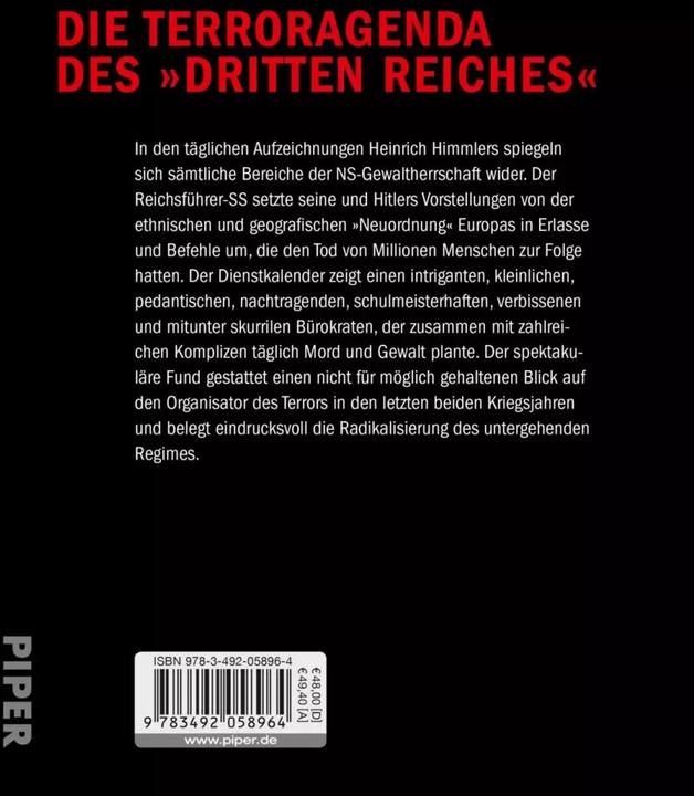 Image du produit Die Organisation des Terrors - Der Dienstkalender Heinrich Himmlers 1943-1945 (Allemand, Matthias Uhl, Jean-Luc Leleu, Dieter Pohl, Thomas Pruschwitz, Martin Holler, 2020)