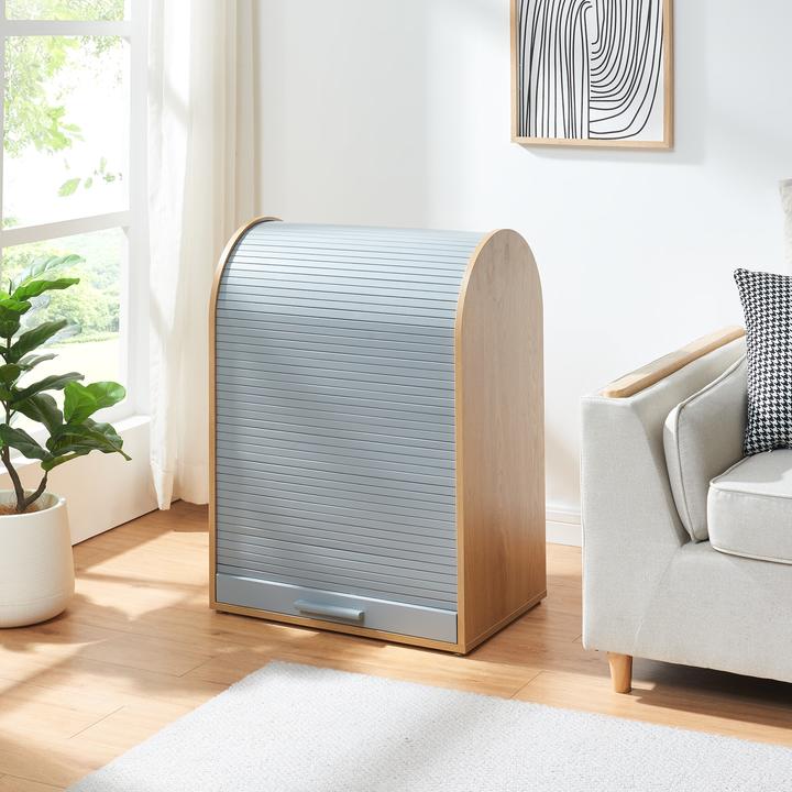 Image du produit En.Casa Rollladenschrank Kavlinge 80x60x40 cm Bambus/Grau (80 x 60 x 40 cm)