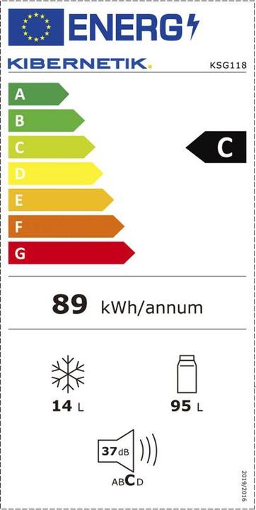 Label énergétique Kibernetik FSP KSG118 (109 l)