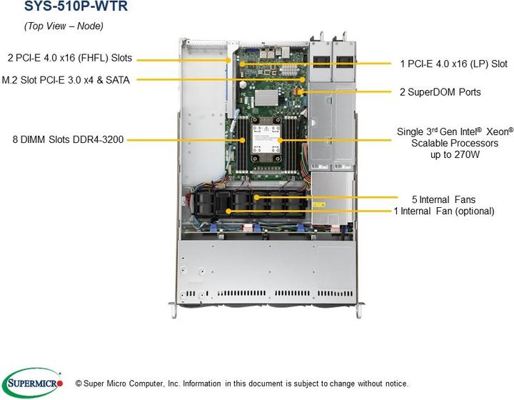 Produktbild Supermicro UP SuperServer 510P-WTR