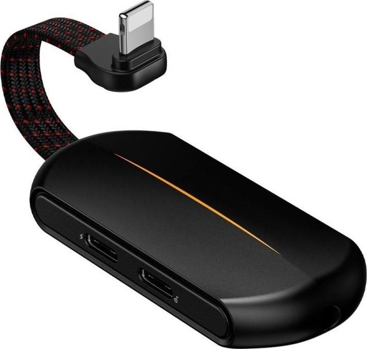 Actual product image Baseus 3-in-1 3.5mm Lightning Adapter with RGB LED (3.5mm jack, Lightning)