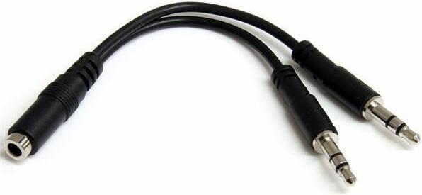 Actual product image StarTech 3,5mm Audio Jack Y Cable - Headset Splitter - 1 x 3,5mm (female) 2 x 3,5mm (male) (Splinters)