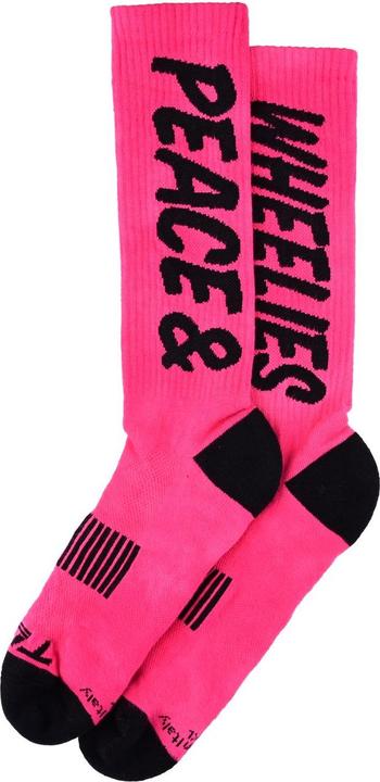 Image du produit Troy Lee Designs Mens Performance Socks, Peace & Wheelies, fuscia, L/XL (L/XL)