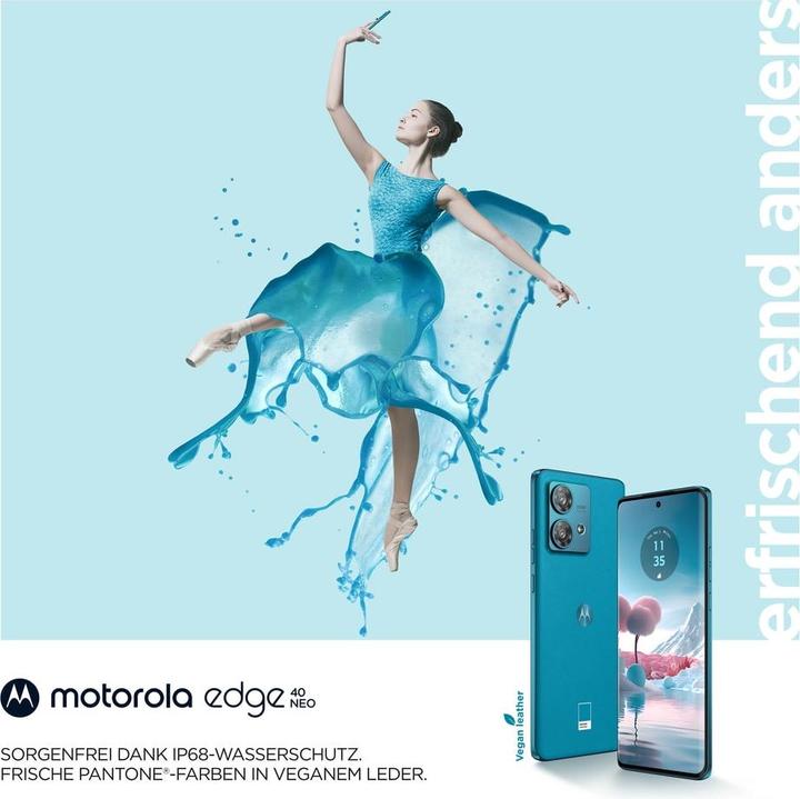 Produktbild Motorola Edge 40 Neo (256 GB, Caneel Bay, 6.55", SIM + eSIM, 50 Mpx, 5G)