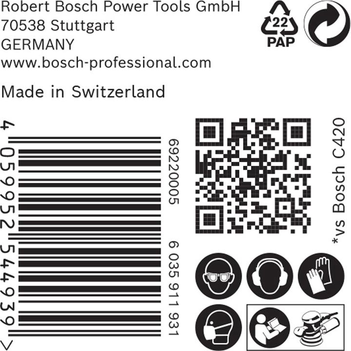 Actual product image Bosch Professional Zubehör EXPERT C470 Abrasive paper without holes for angle grinders and drills, 125 mm, G 320, 50 pcs. (320)