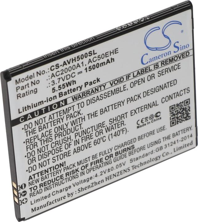 Image du produit AccuCell Batterie pour Archos AC50EHE Batterie AC2000A1, Archos 50e Helium 4G