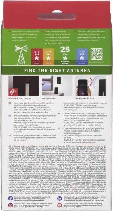 Productafbeelding One for All DVB-T2 premium antenne 5G (Binnenantenne, DVB-T / -T2)