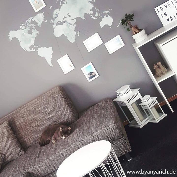 Actual product image Trenddeko Watercolor world map (120 x 62 cm)