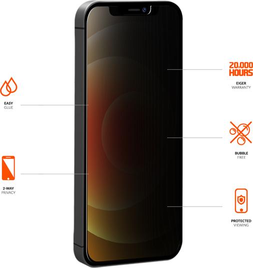Image du produit Eiger Mountain Glass Black (1 pièce(s), Apple iPhone 12 Pro, Apple iPhone 12)