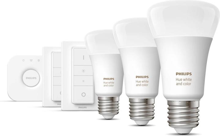 Immagine prodotto Philips Hue White & Color Ambiance BT (E27, 9 W, 806 lm, 3 x, F)