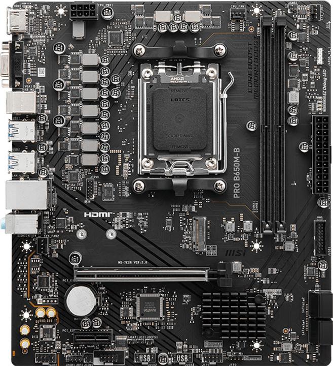 Actual product image MSI PRO B650M-B (AM5, AMD B650, mATX)