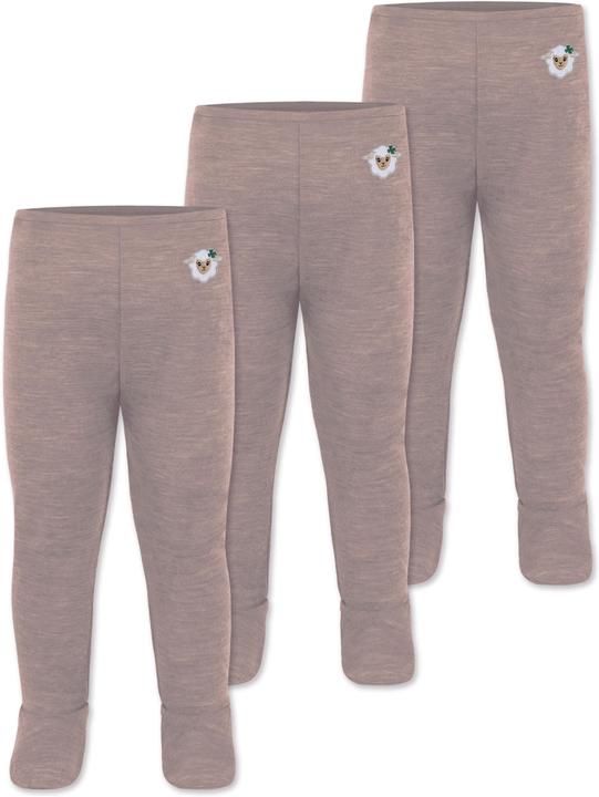 Actual product image Normani 3-pack baby merino trousers with feet - 9541 (92)