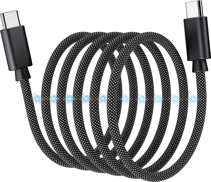 Actual product image Choetech XCC-1054 240W Cable with Power Delivery 3.1 USB-C Magnetic 1.2m - Black (1.20 m, USB 3.1, 240 W)