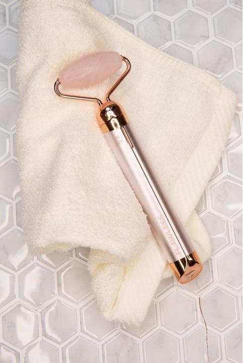 Actual product image Flawless Contour Face Roller with Rose Quartz White
