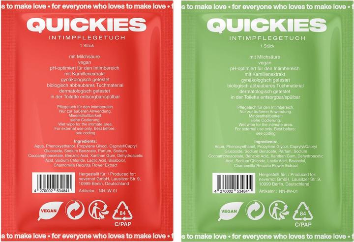 Image du produit NeverNot Quickies (275.63 ml, Lingettes intimes)