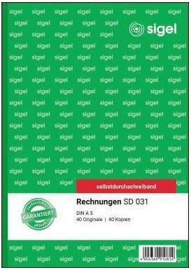 Produktbild Sigel Rechnungsblock Papierformat: DIN A5 selbstdurchschreibend: Ja