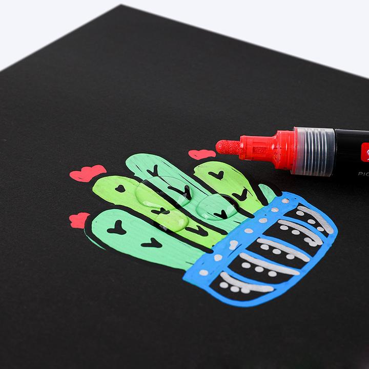 Actual product image I Am Creative Wasserfeste Acryl Permanent Marker Pigment Stifte 4mm 24er Set (Colored, 24 x)