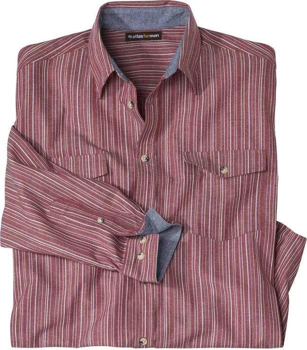 Image du produit Atlas For Men Hommes - Chemise en popeline rayée (M)