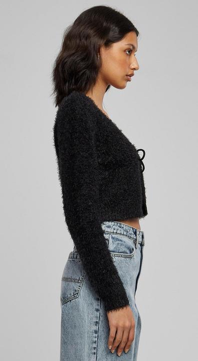 Actual product image Urban Classics Ladies Tied Cropped Feather Cardigan - 117653 (4XL)