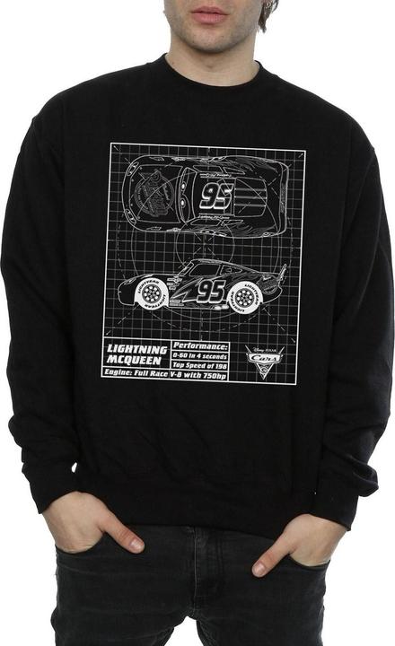 Immagine prodotto Disney Cars Lightning McQueen Blueprint Felpa Uomo (S)