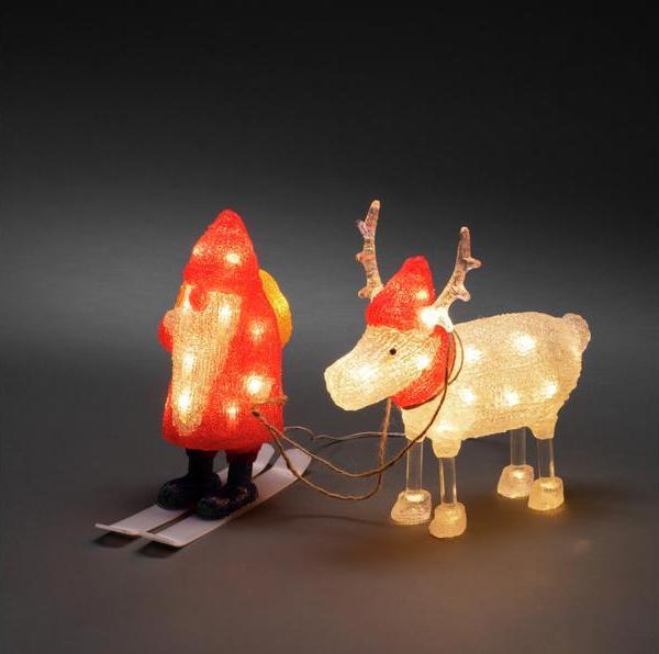 Produktbild Konstsmide LED-Figur Acryl Santa mit Rentier, 40 LED