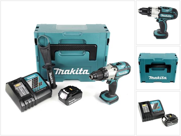 Actual product image Makita DDF 451 RF1J cordless drill driver 18V 80Nm + 1x battery 3.0Ah + charger in Makpac (Rechargeable battery operated)