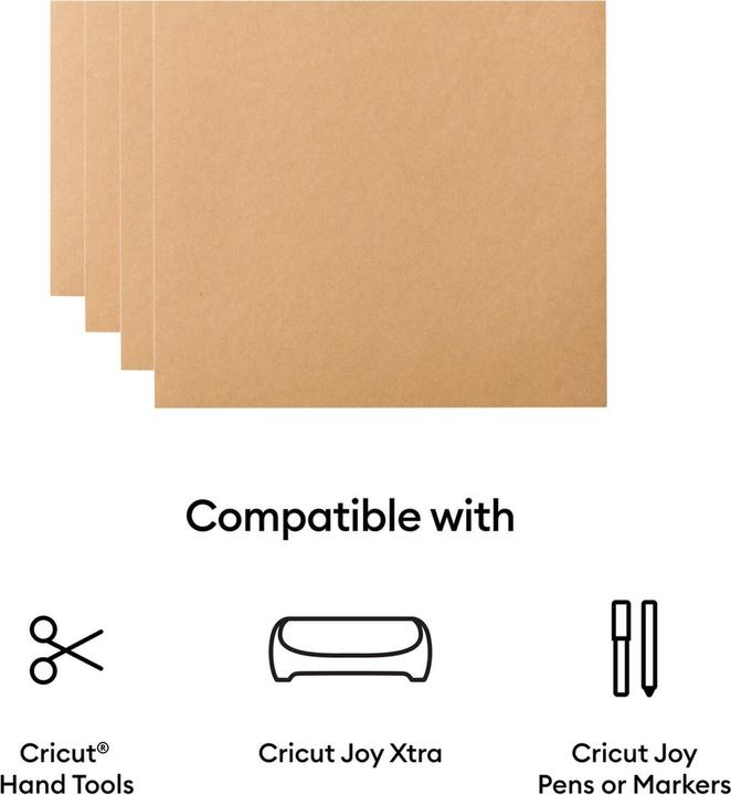 Immagine prodotto Cricut Carta adesiva Joy Xtra Kraft 24 x 30 cm, 4 fogli, marrone (4 x)