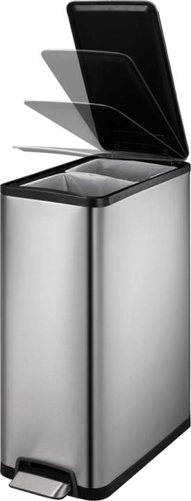 Immagine prodotto EKO Sistema di raccolta differenziata Ecoslim a pedale in acciaio inox 2 x 20 L con rivestimento (40 l)