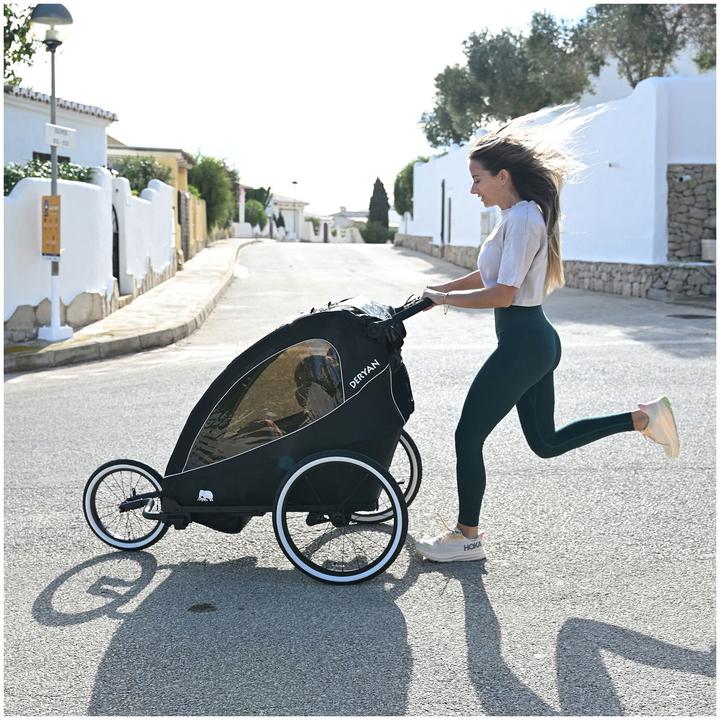 Actual product image Deryan 3in1 Fahrradanhänger für 2 Kinder