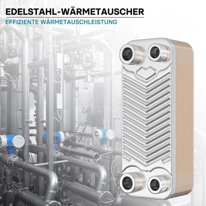 Actual product image Wiltec Hrale Stainless Steel Heat Exchanger 20 Plates max. 44 kW Plate Heat Exchanger