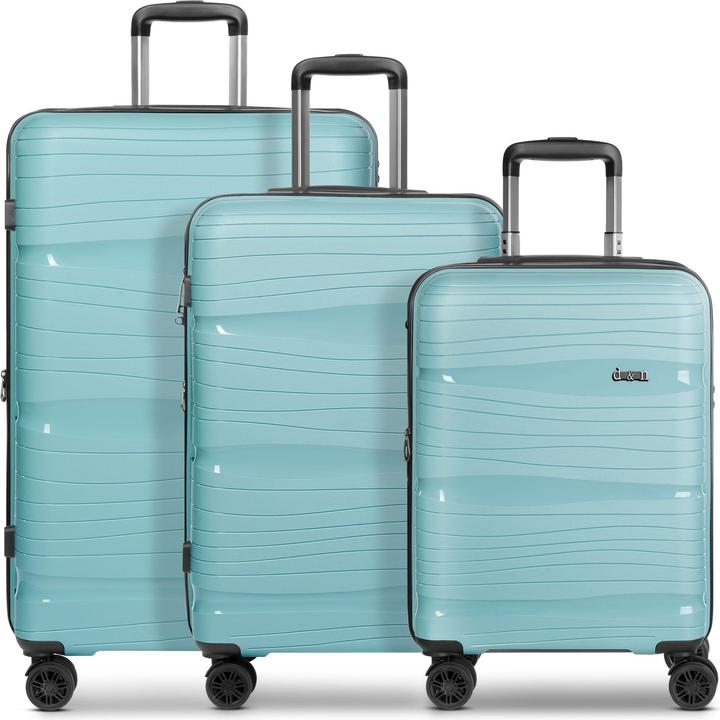 D&N Travel Line 4300-Plus 4 Rollen Kofferset 3-teilig mit Dehnfalte (191 l, XL (ab 115l))