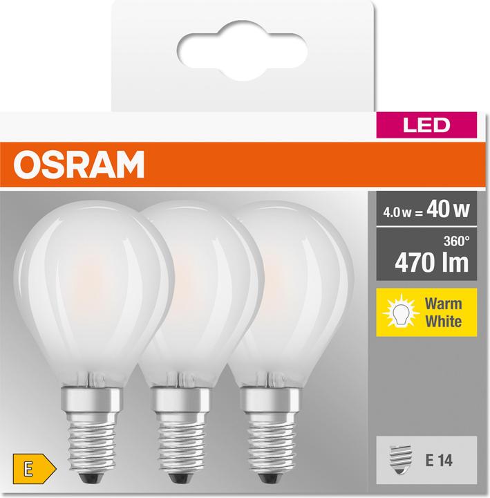 Produktbild Osram Led Base Classic P (E14, 4 W, 470 lm, 3 x, E)