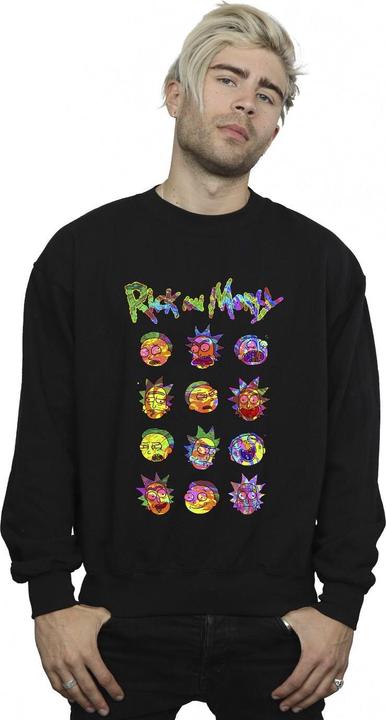 Rick And Morty Tie Dye Faces Sweatshirt (M)