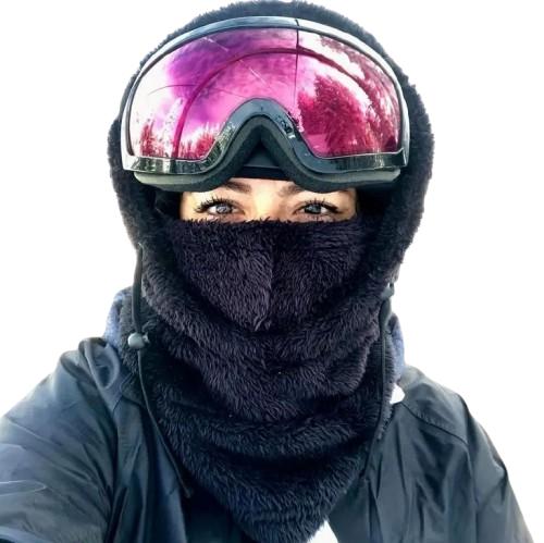 Actual product image Dema Fluffy face protection ski mask balaclava black