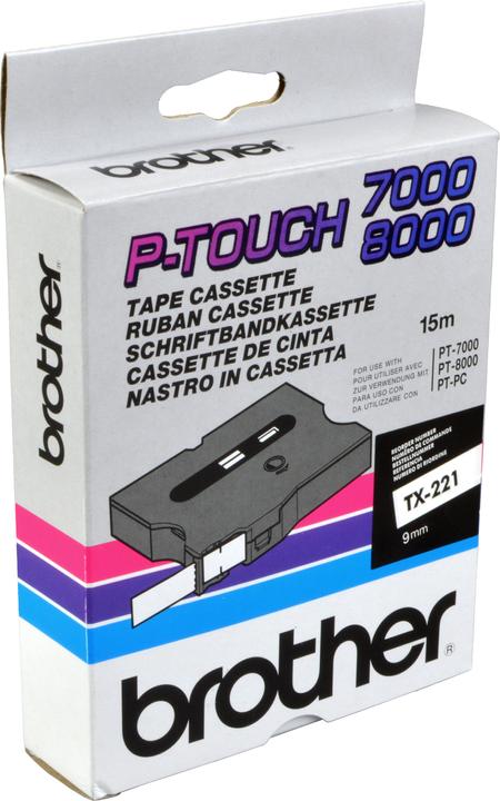 Produktbild Brother Tx-221 (0.90 cm, Schwarz, Weiss)