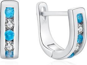 Produktbild Moiss Elegant silver earrings with clear and light blue zircons E0000179