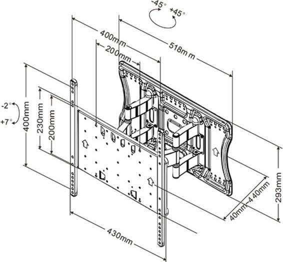 Produktbild Multibrackets Wandhalterung Plus HD (Wand, 55", 70 kg)