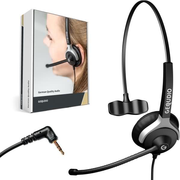 Gequdio Headset 1-Ohr mit 2,5mm Klinke kompatibel für Gigaset/Cisco-SPA/Panasonic (Kabelgebunden)