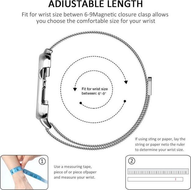 Actual product image MU Classic RJT Series Stainless Steel Bracelet with Magnetic Closure (40 mm, Stainless steel, Apple Watch Series 5, Apple Watch Series 6, Apple Watch SE, Apple Watch Series 4)