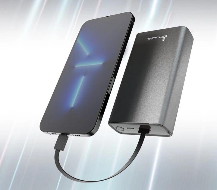 Image du produit Extralink EPB-126 20000mAh Srebrny | Banque de puissance | Power bank, 45W PD, USB-C (20000 mAh, 45 W, 74 Wh)