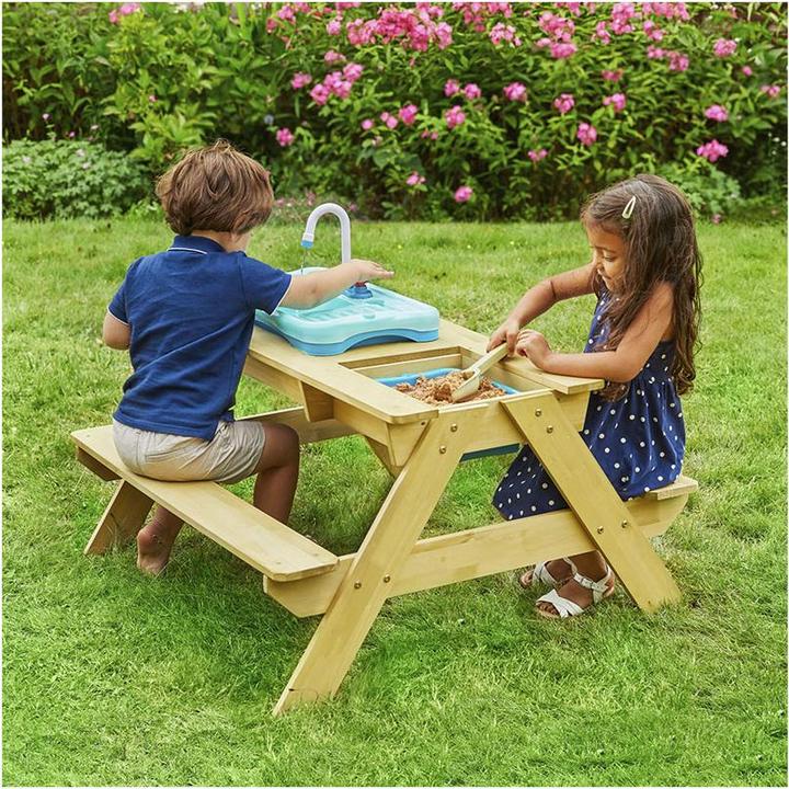 Image du produit TP Toys Table de pique-nique en bois pour enfants avec lavabo