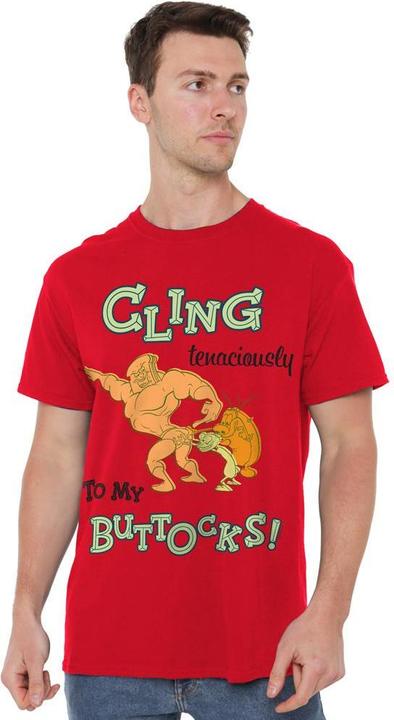 Actual product image Ren & Stimpy Mens Cling Tenaciously To My Buttocks T-Shirt (XL)