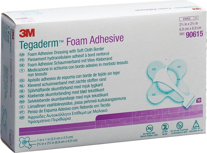 Produktbild 3M Tegaderm Foam HP Schaumkompresse Mini Kreuz adhesive 10 Stk