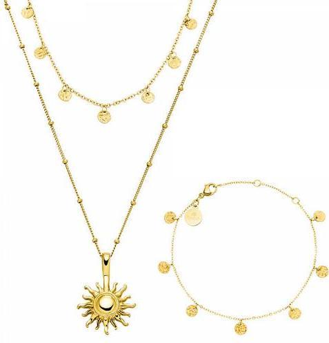 Purelei Sun 3-teiliges Set gold, in Geschenkverpackung (Edelstahl 18K vergoldet, 35 - 40 cm)