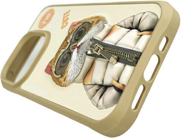 Actual product image Prestigio Nimmy case iPhone 15 Pro 6.1" khaki Cool&Cute 2.0 Cat (Apple iPhone 15 Pro)