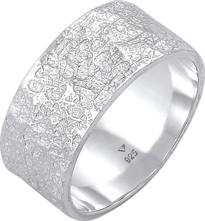 Actual product image Kuzzoi Ring Men Band Ring Organic Structure 925 Silver (60, 925 Silver)